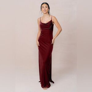 Revelry Sky Velvet Maxi Dress | Size 10 | Romantic Rose